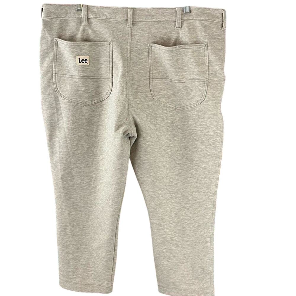 Lee Regular Fit High Rise Straight Crop Knit Pants Womens 22 M Heather Gray Stre